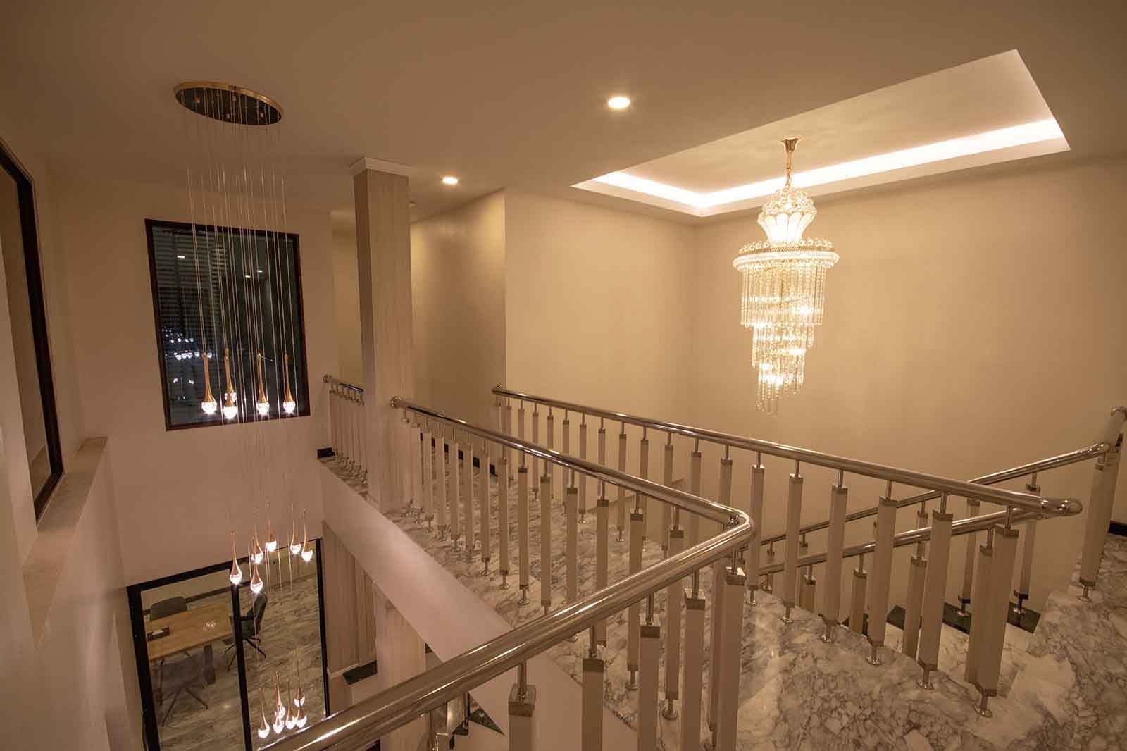 The first-floor landing